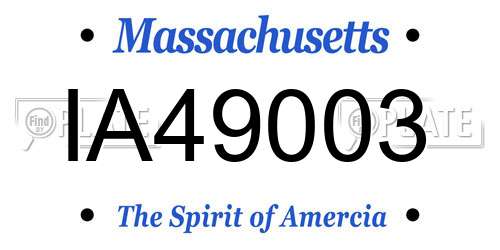 IA49003 Massachusetts License Plate