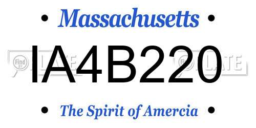 IA4B220 Massachusetts License Plate