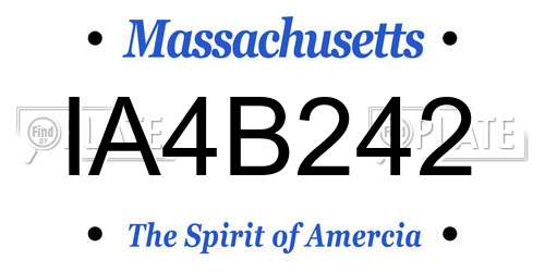 IA4B242 Massachusetts License Plate