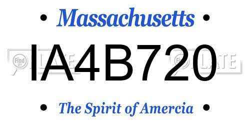 IA4B720 Massachusetts License Plate