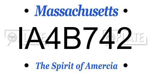 IA4B742 Massachusetts License Plate