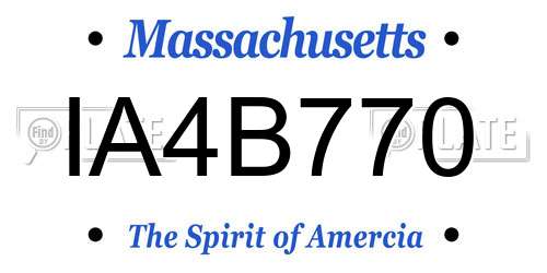 IA4B770 Massachusetts License Plate