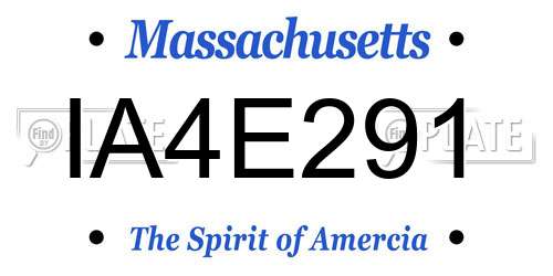 IA4E291 Massachusetts License Plate