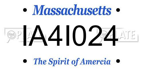 IA4I024 Massachusetts License Plate