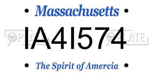 IA4I574 Massachusetts License Plate