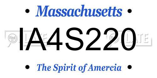 IA4S220 Massachusetts License Plate