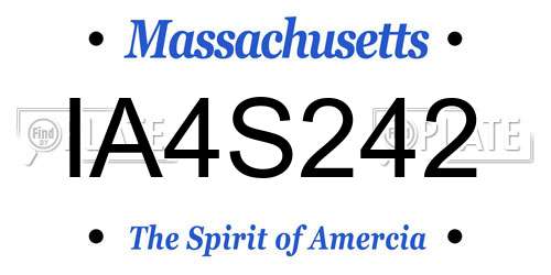 IA4S242 Massachusetts License Plate
