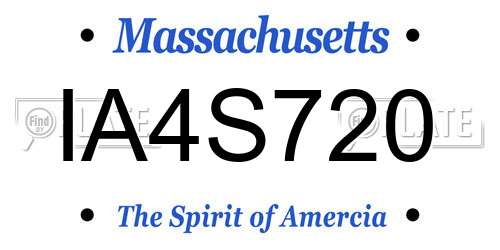 IA4S720 Massachusetts License Plate