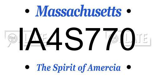 IA4S770 Massachusetts License Plate