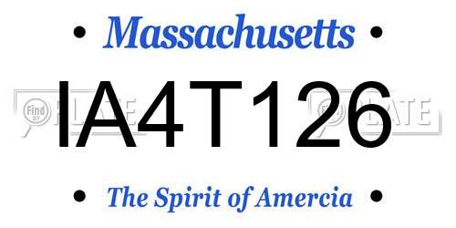 IA4T126 Massachusetts License Plate