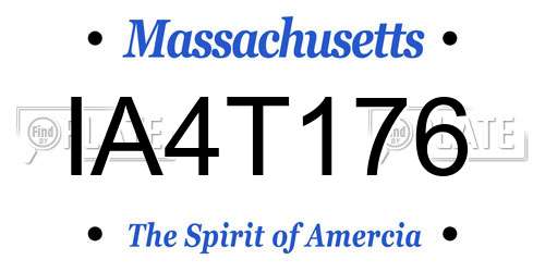 IA4T176 Massachusetts License Plate