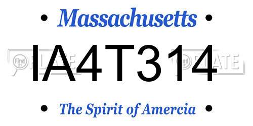 IA4T314 Massachusetts License Plate