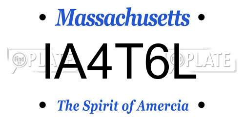 IA4T6L Massachusetts License Plate