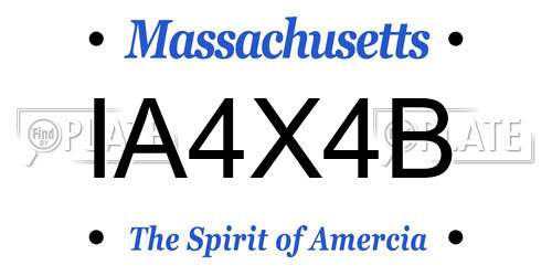 IA4X4B Massachusetts License Plate