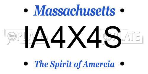 IA4X4S Massachusetts License Plate