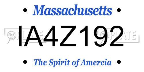 IA4Z192 Massachusetts License Plate