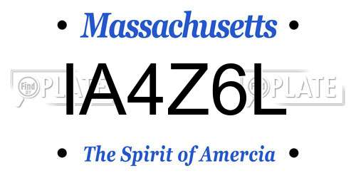 IA4Z6L Massachusetts License Plate