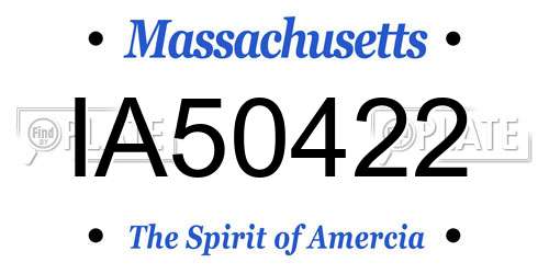 IA50422 Massachusetts License Plate
