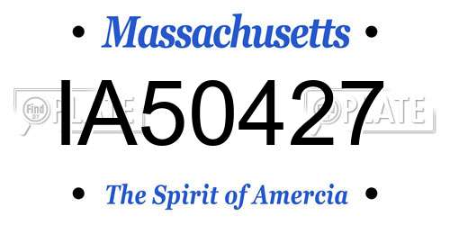 IA50427 Massachusetts License Plate