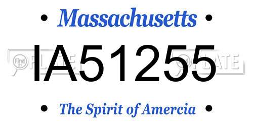 IA51255 Massachusetts License Plate