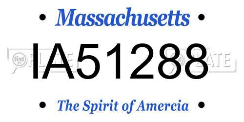 IA51288 Massachusetts License Plate