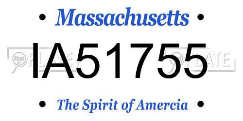 IA51755 Massachusetts License Plate