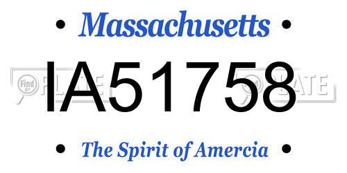 IA51758 Massachusetts License Plate