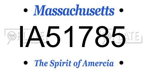 IA51785 Massachusetts License Plate