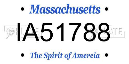IA51788 Massachusetts License Plate