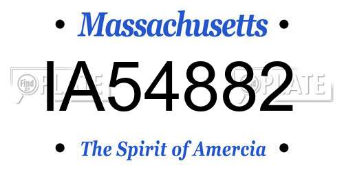 IA54882 Massachusetts License Plate