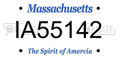 IA55142 Massachusetts License Plate