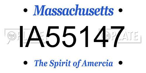 IA55147 Massachusetts License Plate