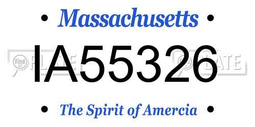 IA55326 Massachusetts License Plate