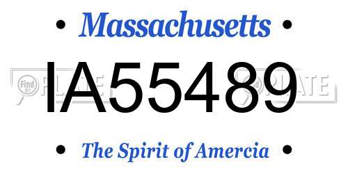 IA55489 Massachusetts License Plate
