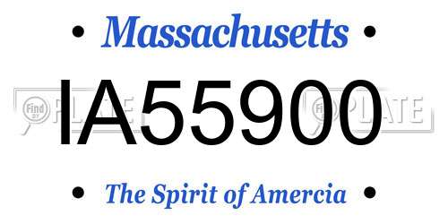 IA55900 Massachusetts License Plate