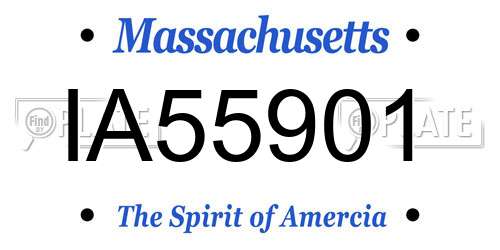 IA55901 Massachusetts License Plate