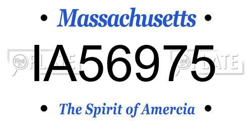 IA56975 Massachusetts License Plate