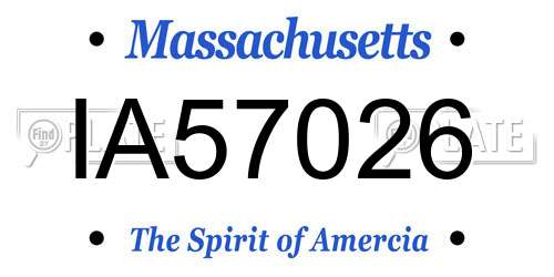 IA57026 Massachusetts License Plate