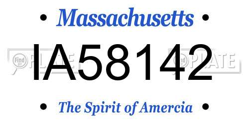IA58142 Massachusetts License Plate