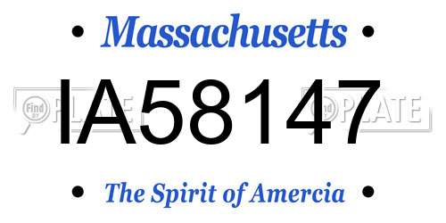 IA58147 Massachusetts License Plate