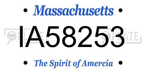 IA58253 Massachusetts License Plate