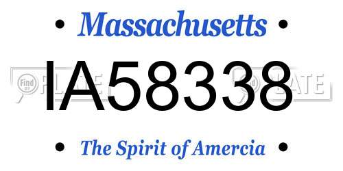 IA58338 Massachusetts License Plate