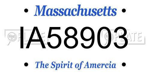 IA58903 Massachusetts License Plate