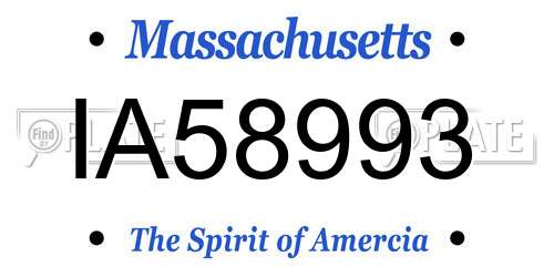 IA58993 Massachusetts License Plate