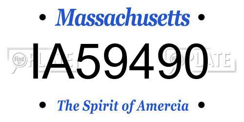 IA59490 Massachusetts License Plate