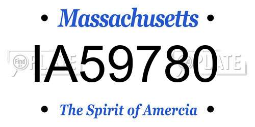 IA59780 Massachusetts License Plate