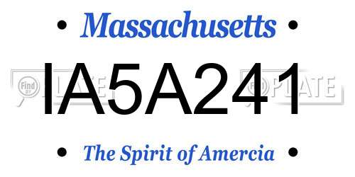 IA5A241 Massachusetts License Plate