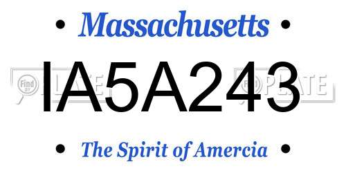 IA5A243 Massachusetts License Plate