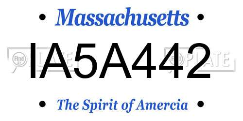 IA5A442 Massachusetts License Plate