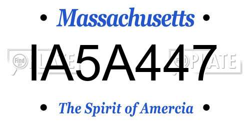 IA5A447 Massachusetts License Plate
